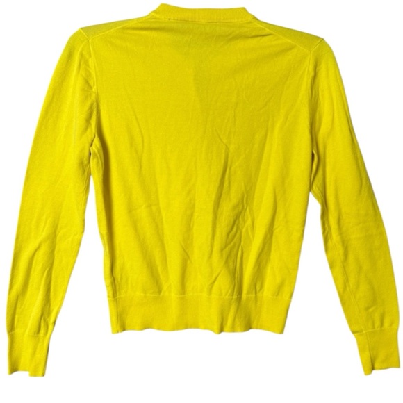 #9 J. Crew Women's Canary Yellow  Semi- Cropped Button Down Cardigan - Picture 3 of 7